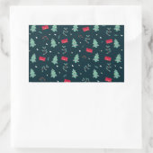 Sticker Rectangulaire Arbres de Noël Vert Profond Cadeau Parfait (Sac)