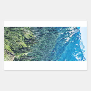 Sticker Rectangulaire Arbres et crêtes