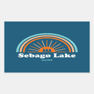 Sticker Rectangulaire Arc en arc-en-ciel du lac Sebago