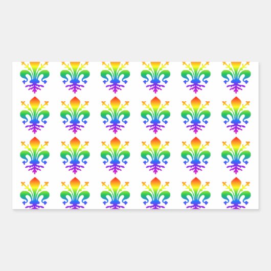 Sticker Rectangulaire Arc-en-ciel (Devant)