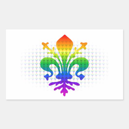 Sticker Rectangulaire Arc-en-ciel (Devant)