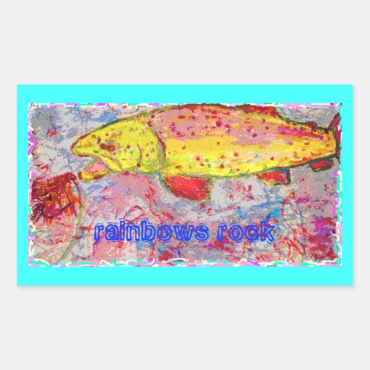 Sticker Rectangulaire arc-en-ciel (Devant)