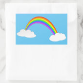Sticker Rectangulaire Arc-en-ciel avec nuages (Sac)