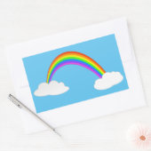Sticker Rectangulaire Arc-en-ciel avec nuages (Enveloppe)