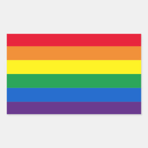 Sticker Rectangulaire Arc-en-ciel couleurs Lgbt Lgbtq drapeau gay