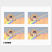 Sticker Rectangulaire Arc en ciel de Pekingese (Feuille)