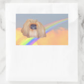 Sticker Rectangulaire Arc en ciel de Pekingese (Sac)