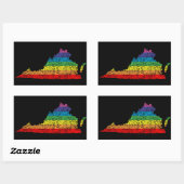 Sticker Rectangulaire arc-en-ciel de virginie (Feuille)