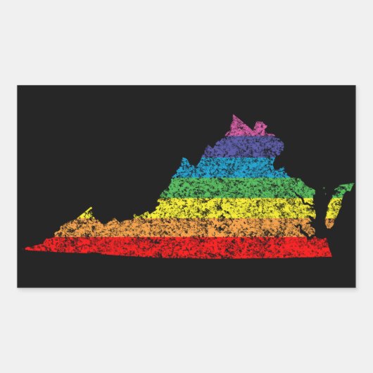 Sticker Rectangulaire arc-en-ciel de virginie (Devant)