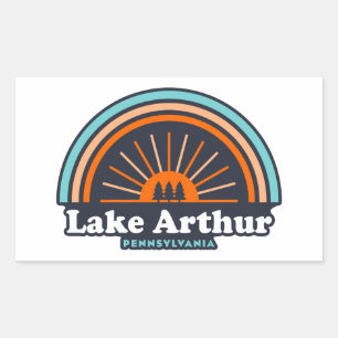 Sticker Rectangulaire Arc-en-ciel du lac Arthur Pennsylvanie