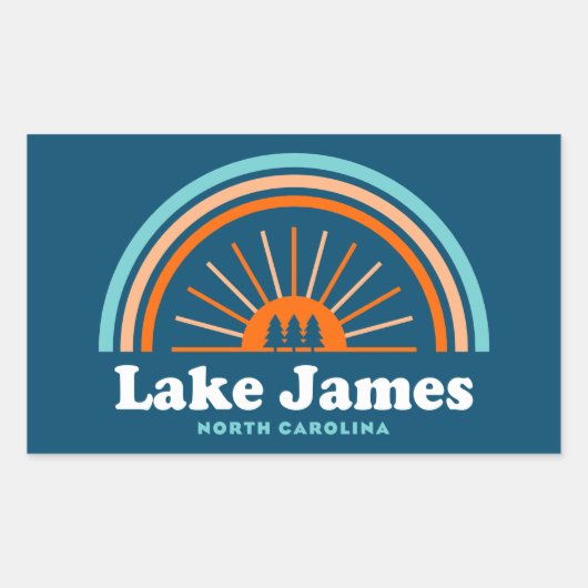 Sticker Rectangulaire Arc en ciel du lac James North Carolina (Devant)