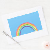 Sticker Rectangulaire Arc en ciel et ciel bleu (Enveloppe)