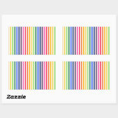 Sticker Rectangulaire Arc-en-ciel et rayures blanches (Feuille)