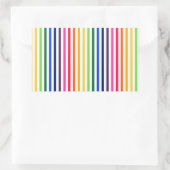 Sticker Rectangulaire Arc-en-ciel et rayures blanches (Sac)