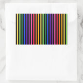 Sticker Rectangulaire Arc-en-ciel et rayures noires (Sac)