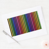 Sticker Rectangulaire Arc-en-ciel et rayures noires (Enveloppe)