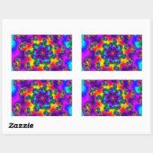 Sticker Rectangulaire Arc-en-ciel fleuri (Feuille)