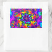 Sticker Rectangulaire Arc-en-ciel fleuri (Sac)
