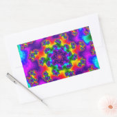 Sticker Rectangulaire Arc-en-ciel fleuri (Enveloppe)