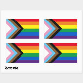 Sticker Rectangulaire Arc-en-ciel Lgbtq drapeau de la diversité gay (Feuille)