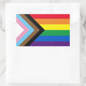 Sticker Rectangulaire Arc-en-ciel Lgbtq drapeau de la diversité gay (Sac)