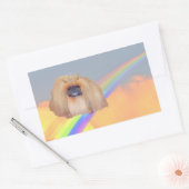 Sticker Rectangulaire Arc-en-ciel Pékinois (Enveloppe)