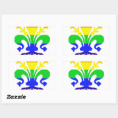 Sticker Rectangulaire Arc-en-ciel stylisé Fleur de Lis (Feuille)
