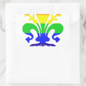 Sticker Rectangulaire Arc-en-ciel stylisé Fleur de Lis (Sac)