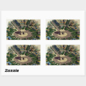Sticker Rectangulaire Arc vintage de Triomphe Paris (Feuille)