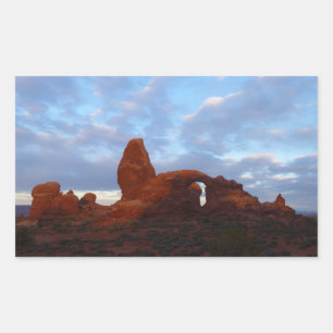 Sticker Rectangulaire Arche de la tourelle au lever du soleil dans le pa