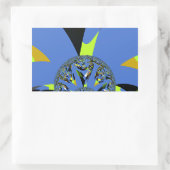 Sticker Rectangulaire Arches cool avec sphères fractales Art Design (Sac)