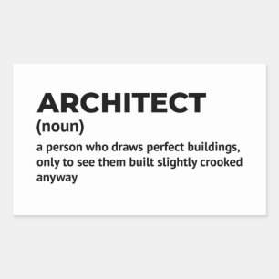 Sticker Rectangulaire Architect Job Title Drôle Signification