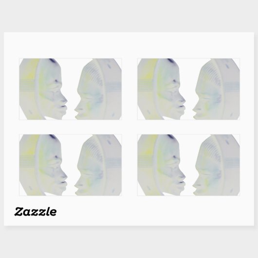 Sticker Rectangulaire Architecture africaine Hakuna Matata (Feuille)