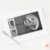 Sticker Rectangulaire Architecture circulaire et lignes Photo noir et bl (Enveloppe)