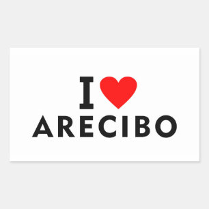 Sticker Rectangulaire Arecibo Porto Rico ville d'amour cœur comme voyage