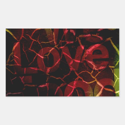 Sticker Rectangulaire Arêtes Frayées, Coeur Fort : Amour Indestructible (Devant)