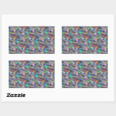 Sticker Rectangulaire argent holographique (Feuille)