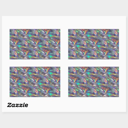 Sticker Rectangulaire argent holographique (Feuille)