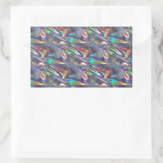 Sticker Rectangulaire argent holographique (Sac)