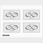 Sticker Rectangulaire Argent Platinum Infinity Accolade main Favoriser m (Feuille)