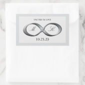 Sticker Rectangulaire Argent Platinum Infinity Accolade main Favoriser m (Sac)