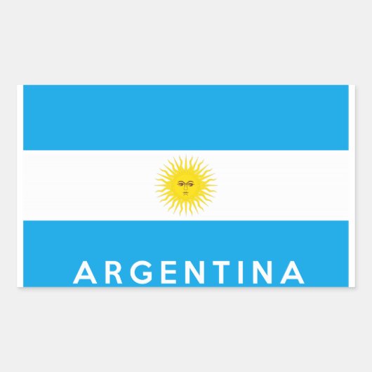 Sticker Rectangulaire argentine nom du symbole du drapeau du pays (Devant)
