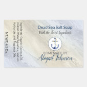 Sticker Rectangulaire Argile de mer morte / Savon fait maison (Devant)