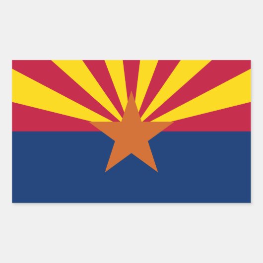 Sticker Rectangulaire Arizona Drapeau : Réglage de Star Sun, État du cui (Devant)