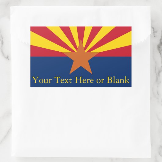 Sticker Rectangulaire Arizona State Flag Image Personnaliser le nom (Sac)