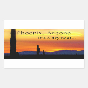 Sticker Rectangulaire Arizona Sunset Saguaro Cactus C'est la chaleur sèc