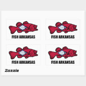 Sticker Rectangulaire Arkansas de poissons (Feuille)