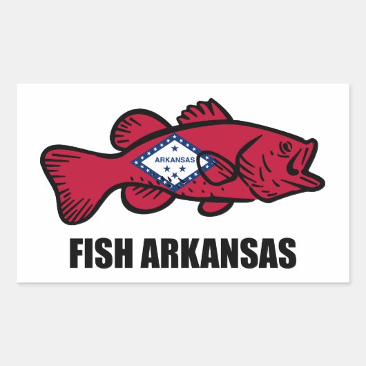 Sticker Rectangulaire Arkansas de poissons (Devant)
