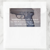 Sticker Rectangulaire Arme d'avertissement (Sac)