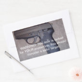 Sticker Rectangulaire Arme d'avertissement (Enveloppe)